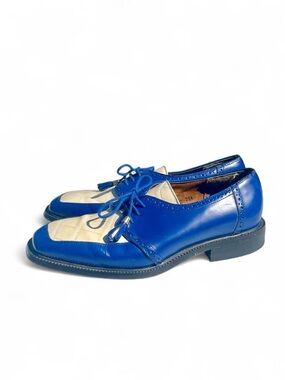 Vintage Giorgio Brutini Blue Cream Two Tone Tassel Oxford Shoes 7M